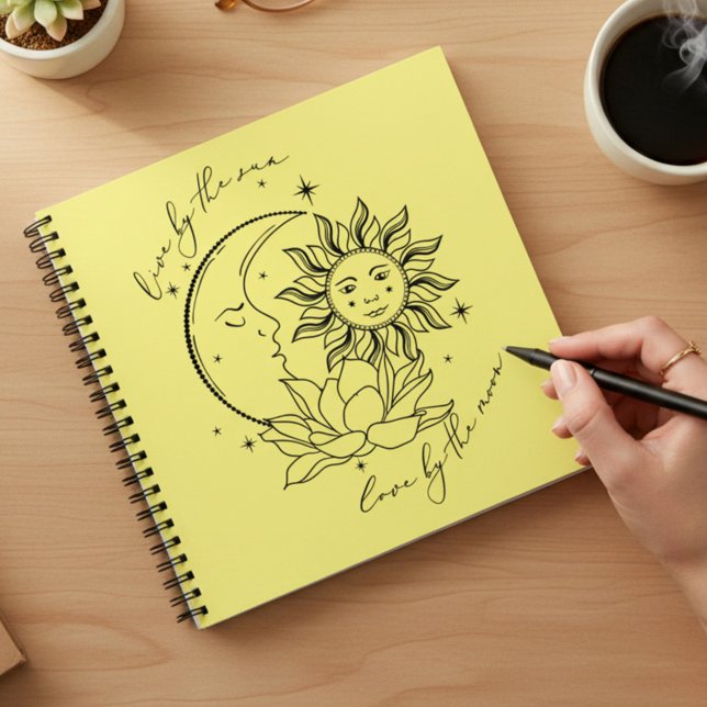 Carnet jaune soleil et lune (Créateur téléchargé)