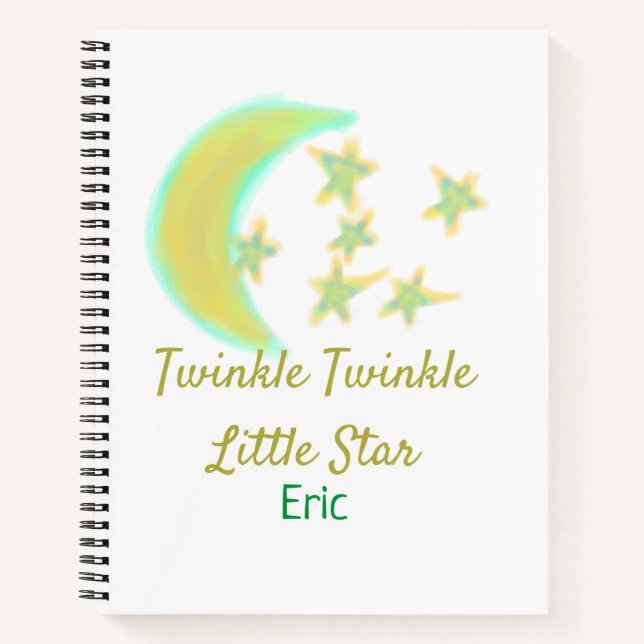 Carnet Jaune vert scintille Twinkle Little Star ajouter l (Devant)