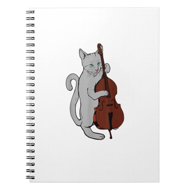 Carnet Jazz Cat Jouer droit basse Cool musicien Hommes (Devant)