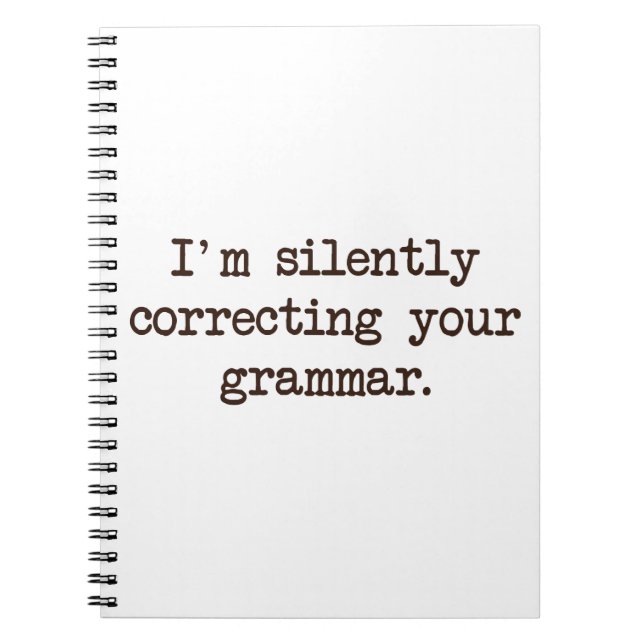Carnet Je corrige silencieusement votre grammaire (Devant)