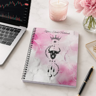 Carnet Je crois en moi Symbole de trader en marbre rose