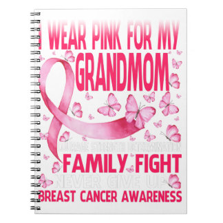 Carnet Je Porte Le Rose Pour Ma Grand-Mère Courage Cancer
