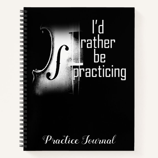 Carnet Je préférerais pratiquer le violon (Devant)