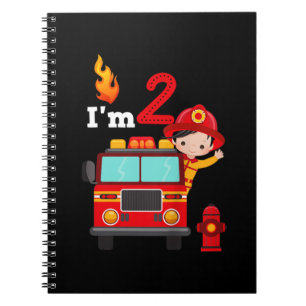 Carnet Je suis 2e anniversaire Boy Fire Engine Truck Todd