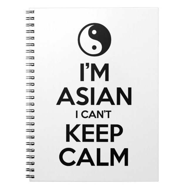 Carnet Je suis asiatique, je ne peux pas garder le calme (Devant)