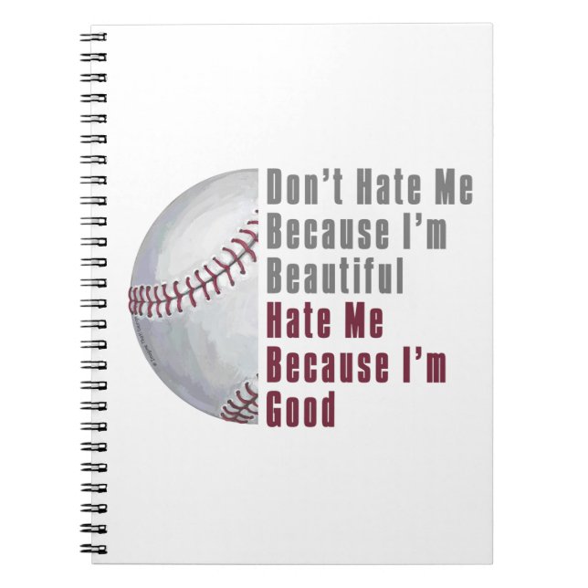 Carnet Je suis belle, je vais bien Baseball (Devant)