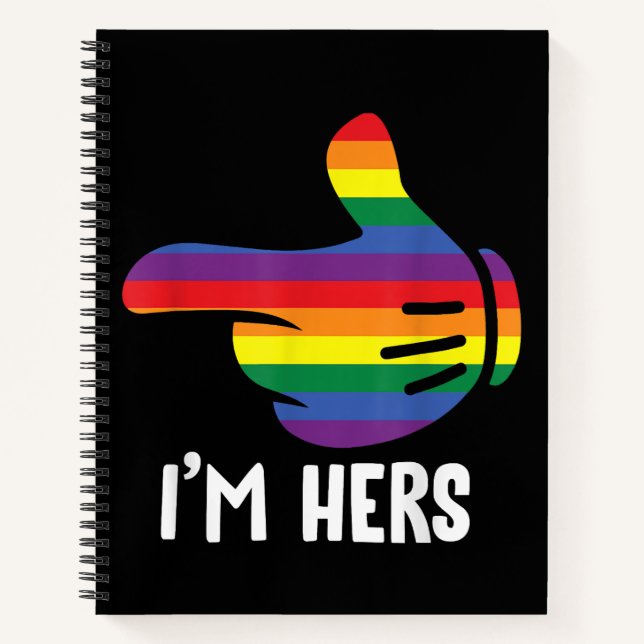 Carnet Je suis Hers Rainbow Lesbian Couple Funny LGBT Pri (Devant)