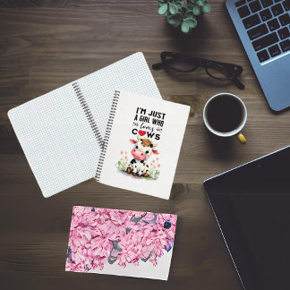 Carnet Je suis juste une fille qui aime les vaches en spi