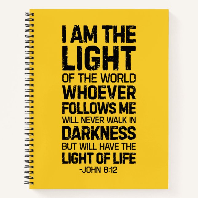 Carnet Je Suis La Lumière Du Monde, Jean 8:12 (Devant)