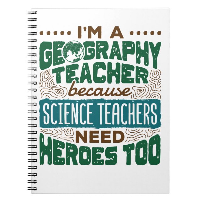 Carnet Je suis professeur de géographie Funny Heroes Appr (Devant)