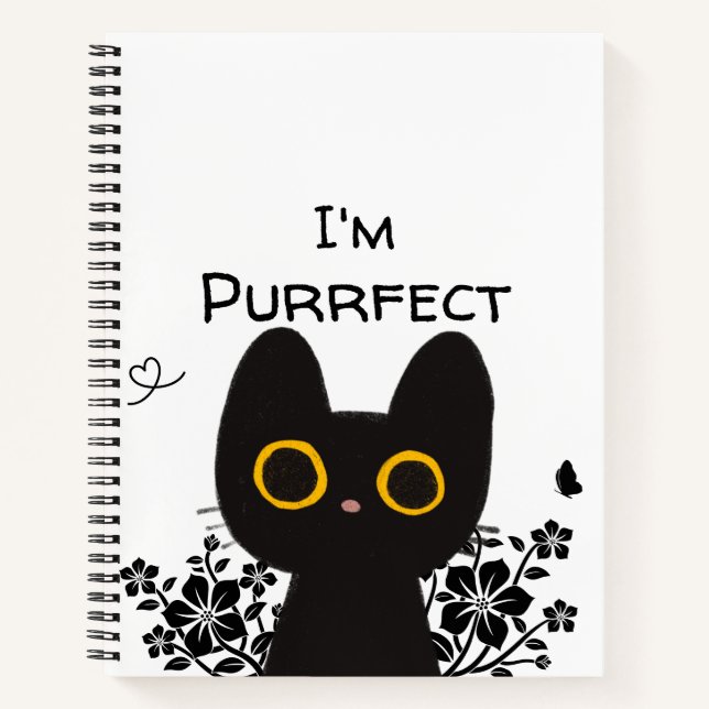 Carnet Je suis un chat noir mignon parfait (Devant)