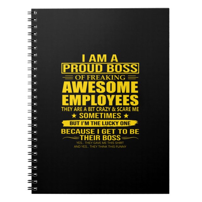 Carnet Je Suis Un Fier Patron De Freaking Des Employés Gé (Devant)