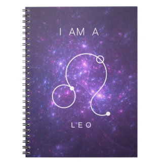 Carnet Je suis un signe zodiaque violet Leo