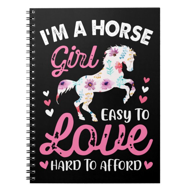 Carnet Je suis une fille de cheval facile à aimer diffici (Devant)