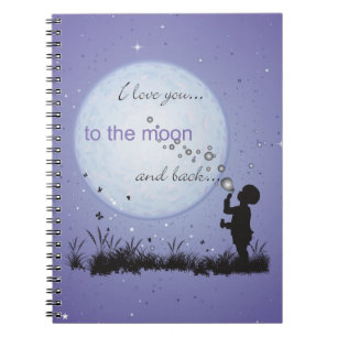 Carnet Je t'aime à la lune et aux cadeaux De
