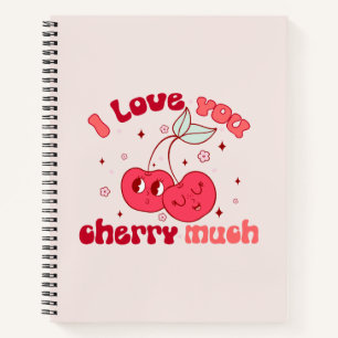 Carnet Je T'Aime Beaucoup Cherry   Cute & Punny Cherry