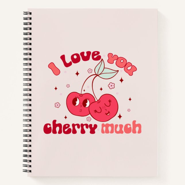 Carnet Je T'Aime Beaucoup Cherry | Cute & Punny Cherry (Devant)