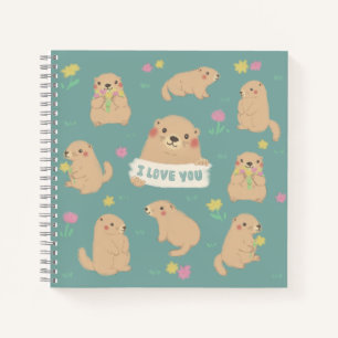 Carnet Je T'Aime, Illustration Marmotte