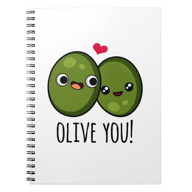 Carnet Je t'aime, pun d'amour drôle d'olive  (Devant)