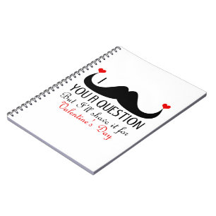 Carnet Je te moustache une question Saint Valentin