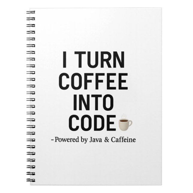 Carnet Je Transforme Le Café En Code - Drôle Citation De  (Devant)