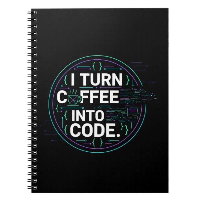 Carnet Je Transforme Le Café En Code – Drôle Progra (Devant)