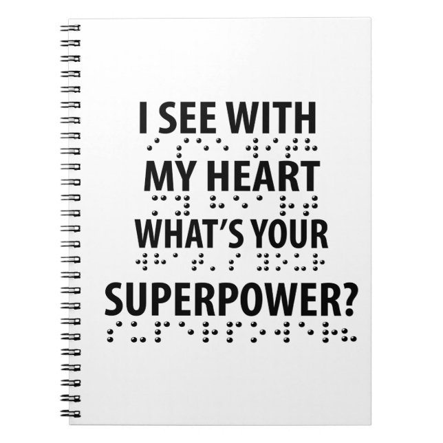 Carnet Je Vois Avec Mon Coeur - La Cécité Braille (Devant)