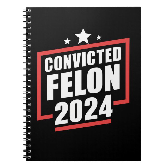 Carnet Je vote Condamné Felon 2024 Trump (Devant)