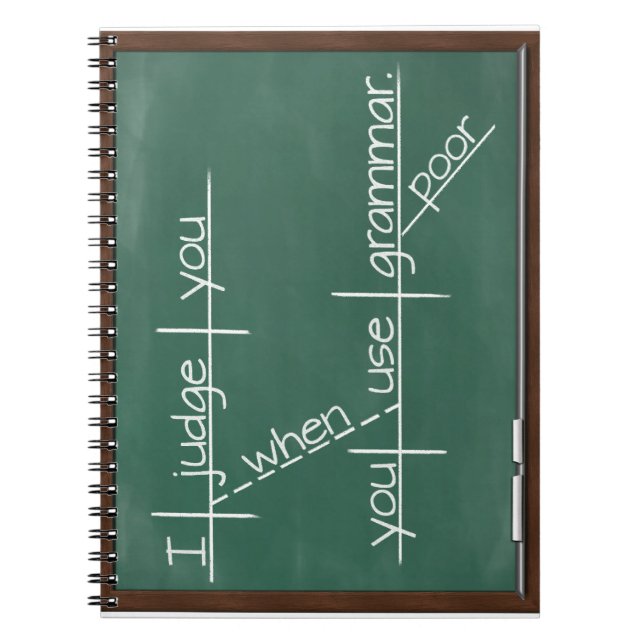 Carnet Je vous juge quand vous employez la grammaire (Devant)