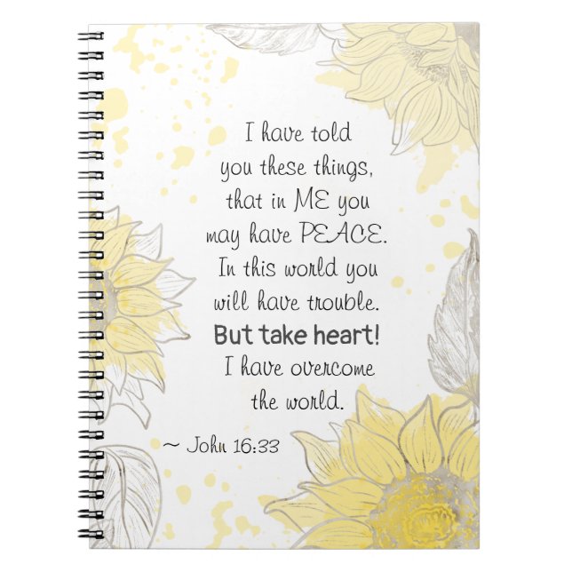 Carnet Jean 16:33 Prenez coeur! J'ai surmonté le monde (Devant)