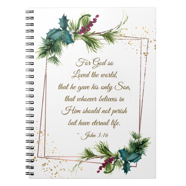 Carnet Jean 3:16 Dieu si aimé le monde Noël (Devant)