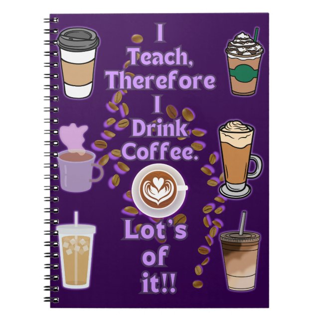 Carnet J'enseigne donc à boire du café (Devant)