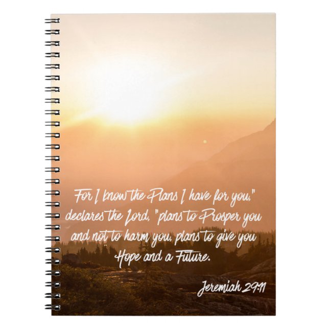 Carnet Jeremiah 29:11 Car je connais les Plans Sunrise (Devant)
