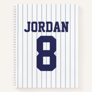 Carnet Jersey de baseball avec nom et numéro personnalis