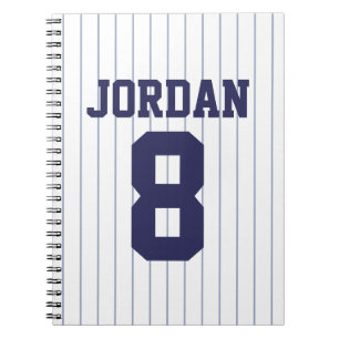 Carnet Jersey de baseball avec nom et numéro personnalisé