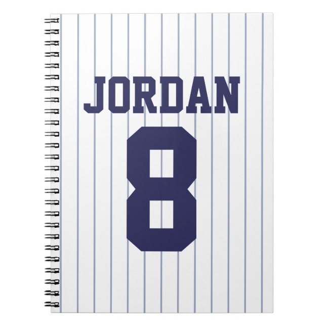Carnet Jersey de baseball avec nom et numéro personnalisé (Devant)