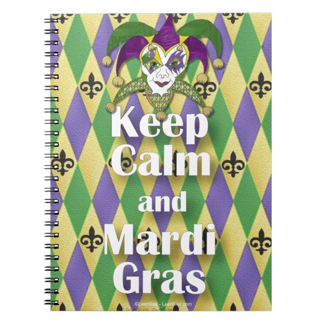 Carnet Jester Mask Keep Calm and Mardi Gras (Devant)