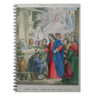 Carnet Jésus donne la vue à un aveugle né, d'une bible
