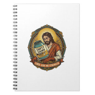 Carnet Jésus épuisé Tube de protéine vide Humour de gym