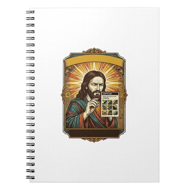 Carnet Jésus Escalier Flou Test Captcha Sécurité Tech Hum (Devant)
