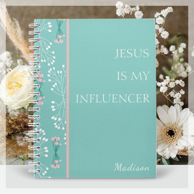 Carnet Jésus est mon Influencer | Floral de printemps ble (Créateur téléchargé)