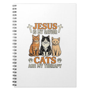 Carnet Jésus et les chats sont ma thérapie Vintage T-shir