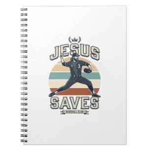 Carnet Jesus Sauve Le Baseball Vintage Chrétien Vector De