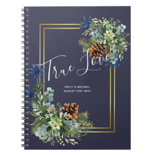 Carnet Jeu bleu d'hiver Eucalyptus Mariage Wonderland