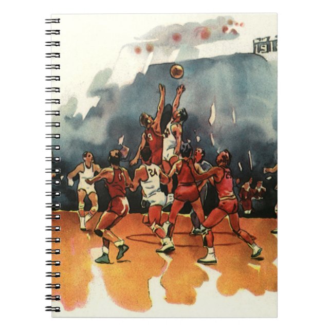 Carnet Jeu De Basketball vintage, Joueurs De Basketball (Devant)