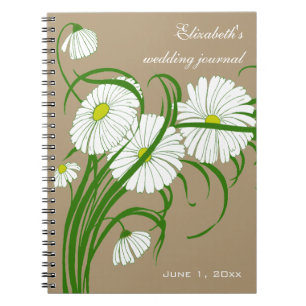 Carnet Jeu de Mariages vintage blanc Gerber Daisy Flowers