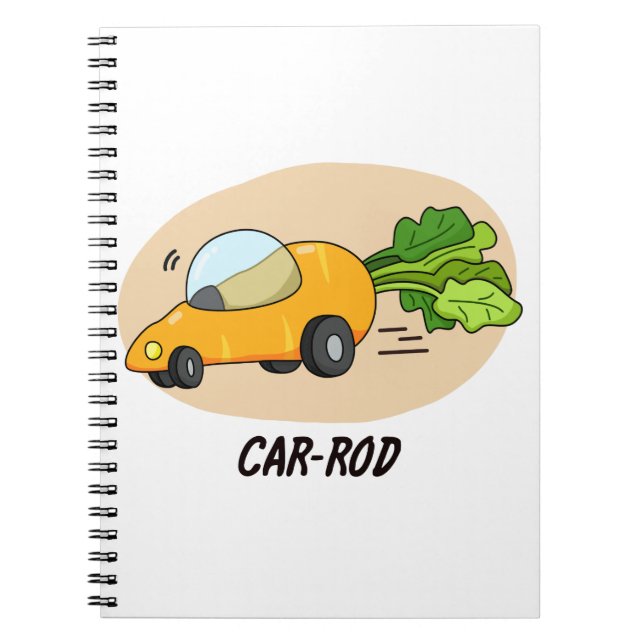 Carnet Jeu de mots sur Car-rod Funny Carrot  (Devant)