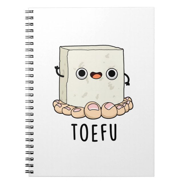 Carnet Jeu de mots sur le tofu amusant Toe-fu  (Devant)