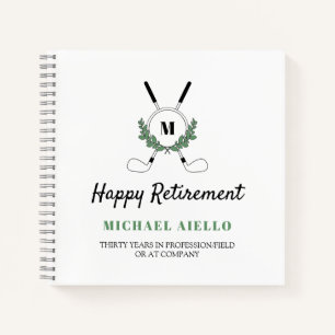 Carnet Jeu de retraite à thème Monogramme de verdure Golf