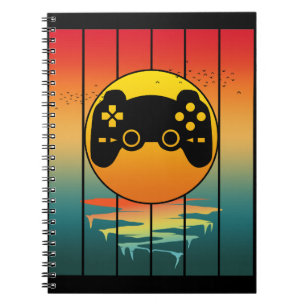 Carnet Jeu informatique de jeu de gamer de coucher de sol